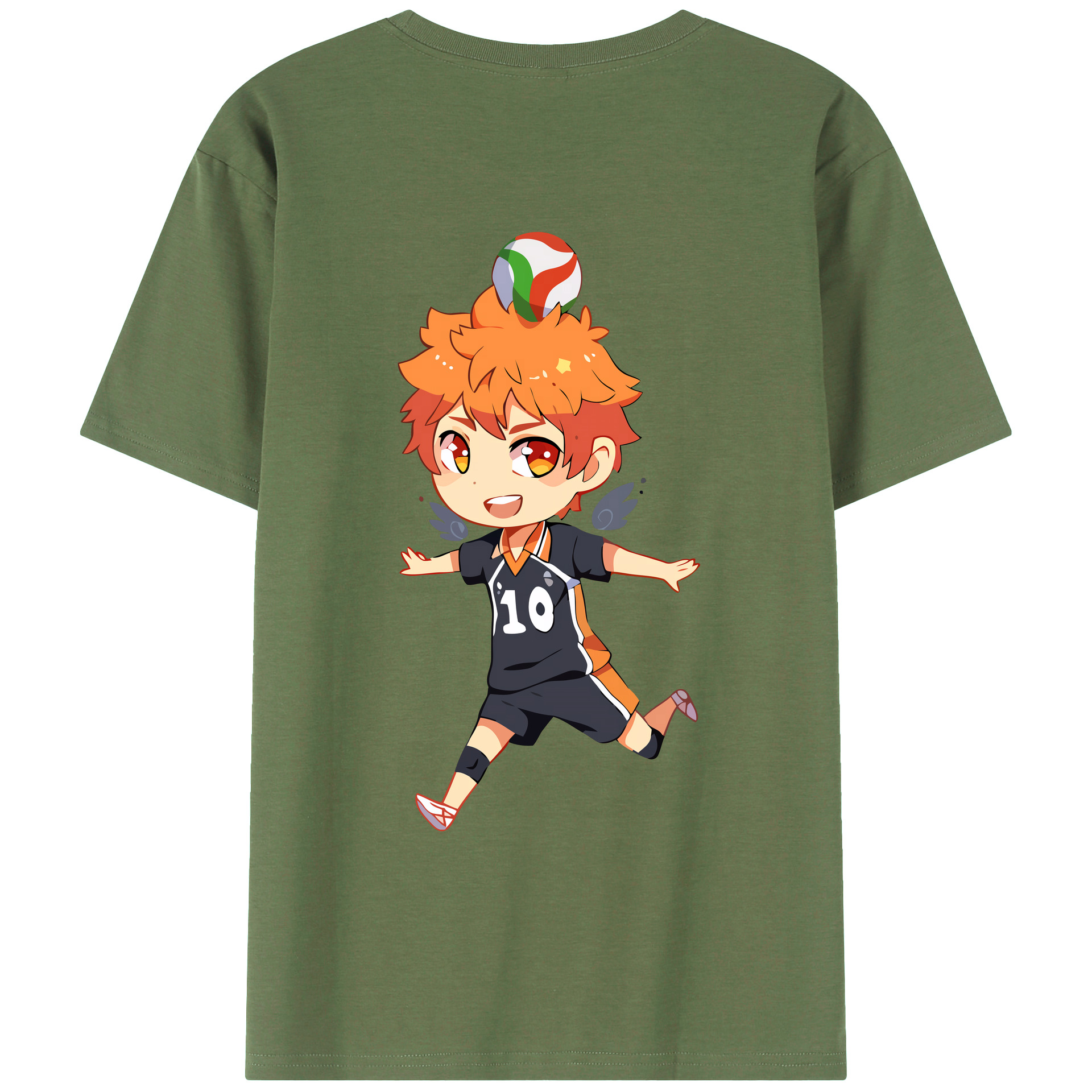 （画像用） ハイキュー!! Haikyu!! 綿100％ メンズ半袖Tシャツ（バックプリント） 通気性